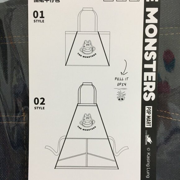 Pop MART Labubu the Monsters Fall in Wild Denim Tote Bag/Apron NEW & SEALED  T - Picture 8 of 14